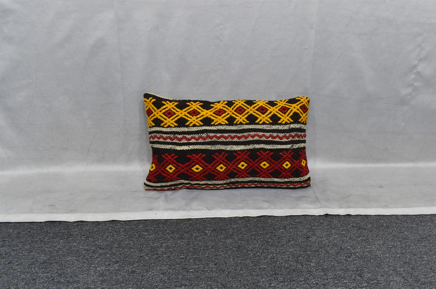 Yeni El Dokuma Dekorluk Lumbar Kilim Kırlent Yastık Kılıfı 7499