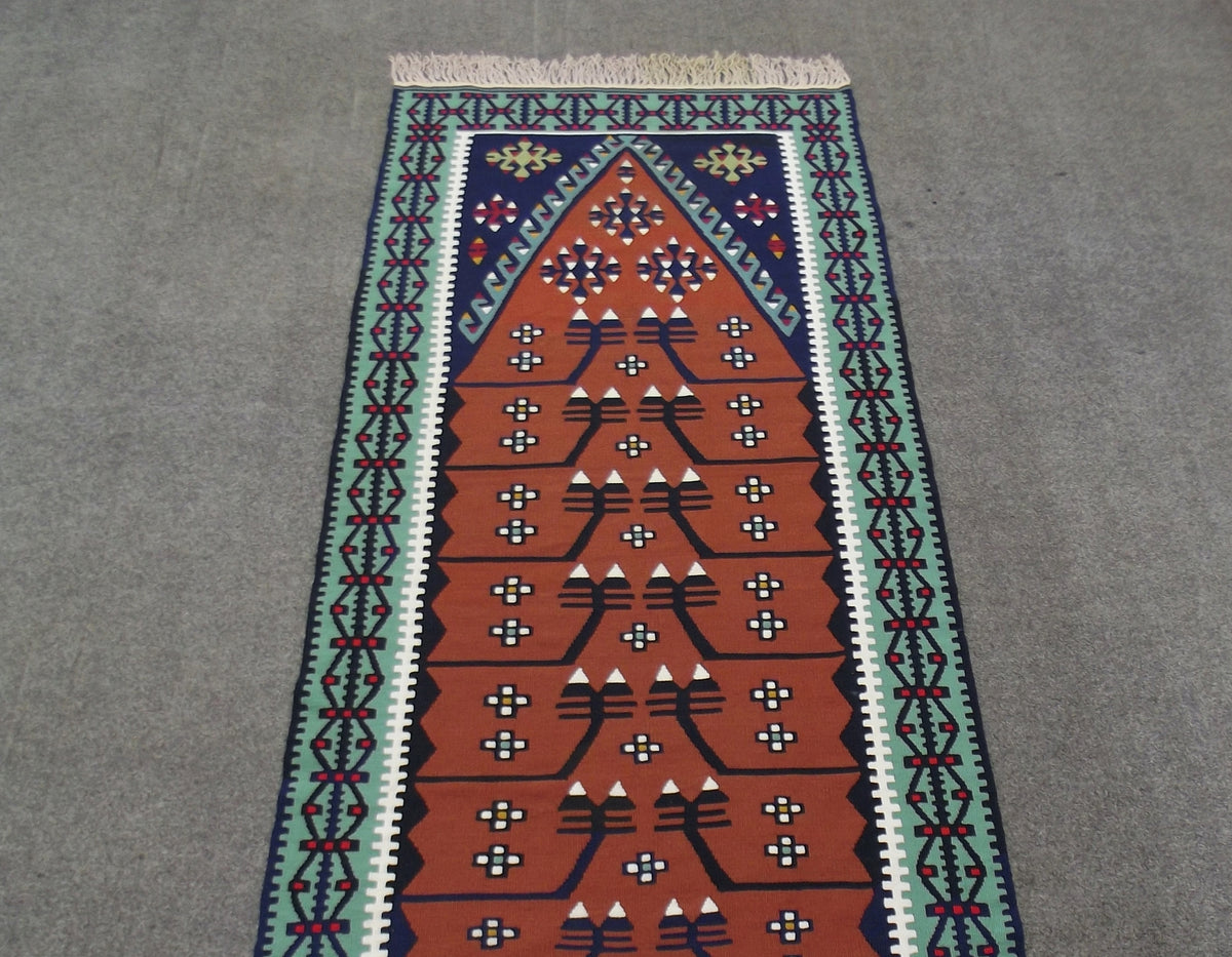 Yeni El Dokuma Otantik Mihraplı Pınarbaşı Kayseri Yün Kilim 7515