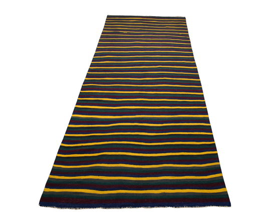 Yeni El Dokuması Başyapıt Yekpare Çubuklu Renkli Sivas Yün Kilim 7519