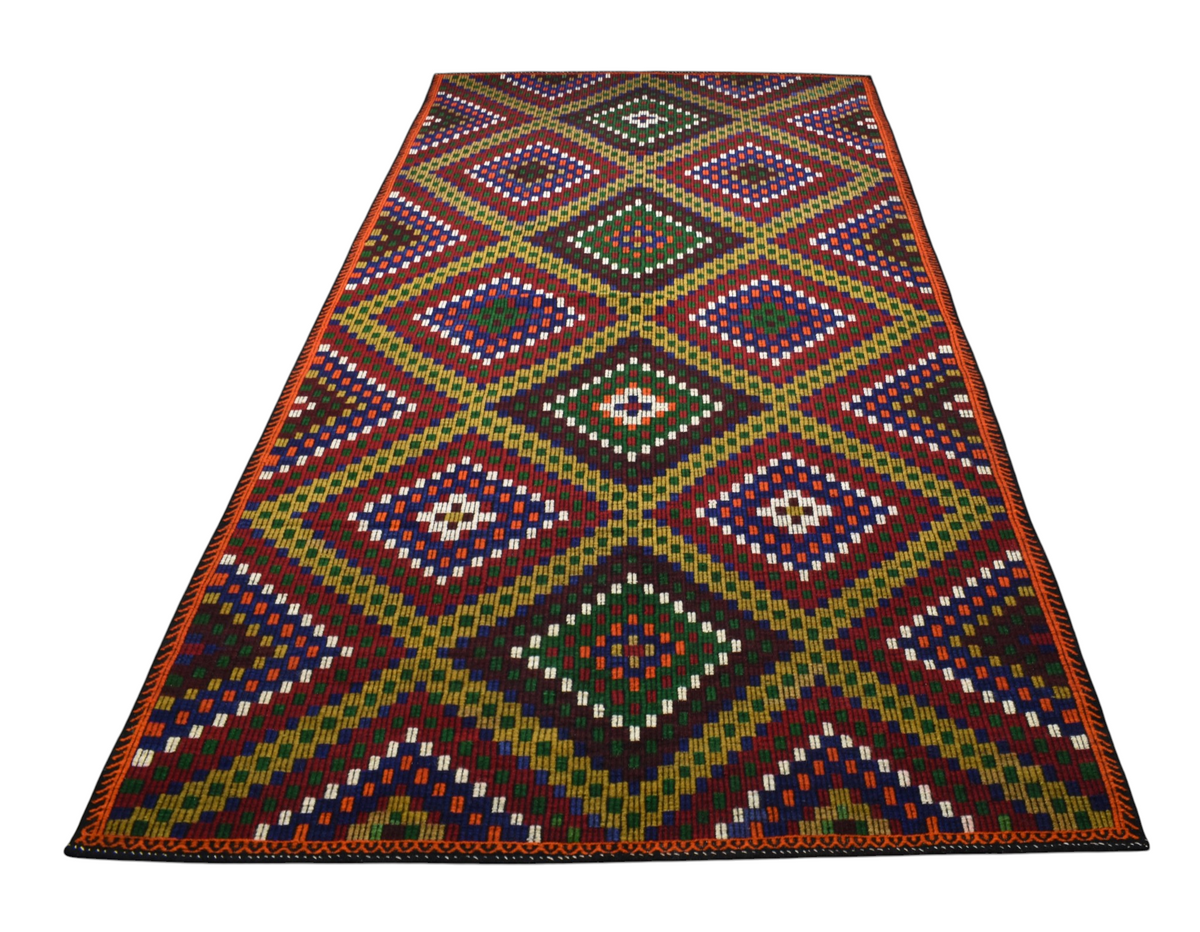 Yeni El Dokuması Yekpare Otantik Uşak Yörük Cecim Yün Kilim 7527