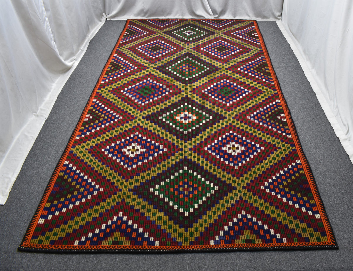 Yeni El Dokuması Yekpare Otantik Uşak Yörük Cecim Yün Kilim 7527