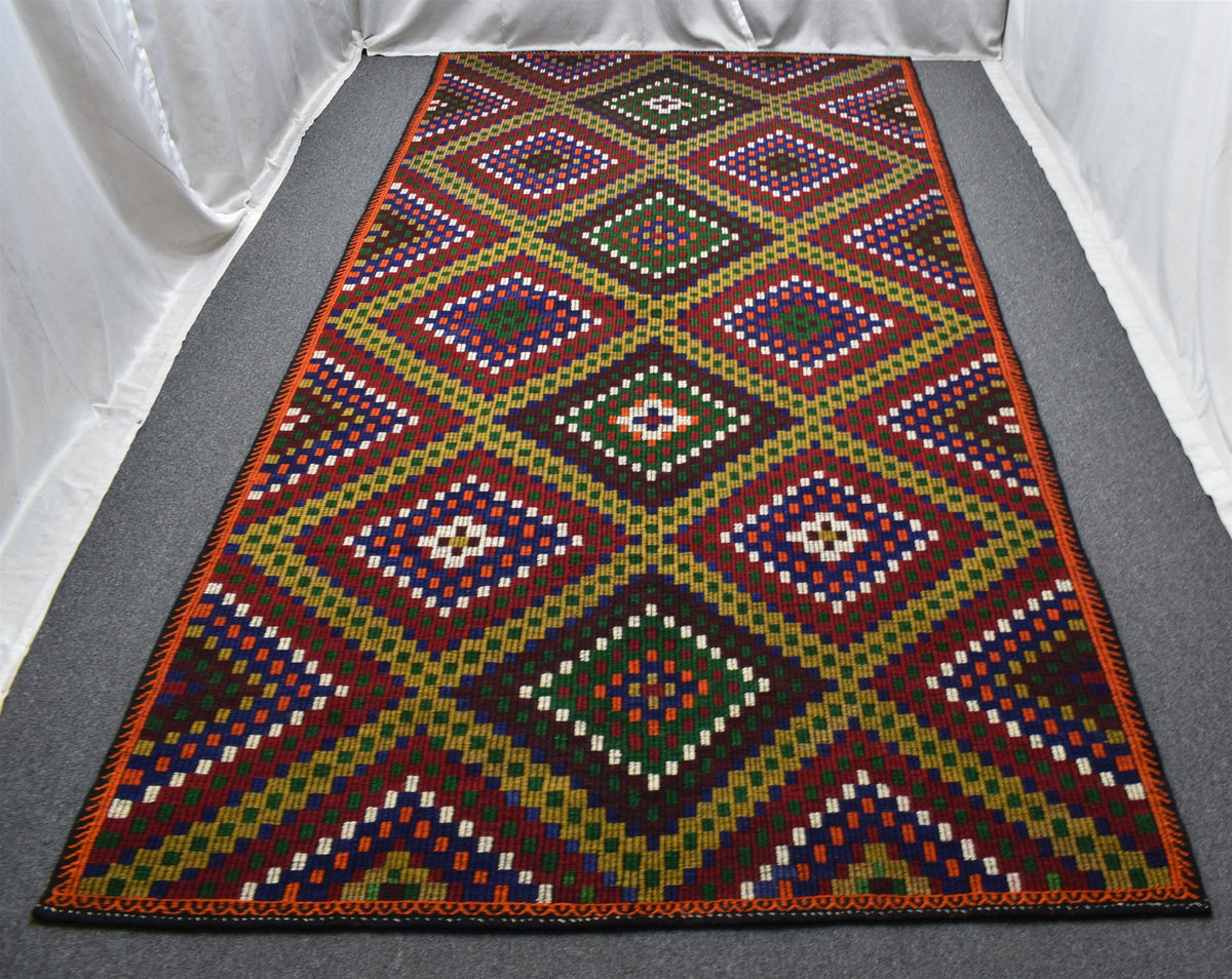 Yeni El Dokuması Yekpare Otantik Uşak Yörük Cecim Yün Kilim 7527