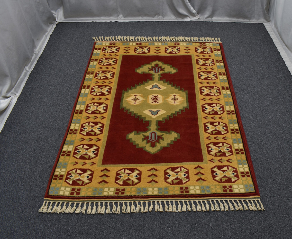 Yeni El Dokuma 3m2 Modern Bozalan Milas Yün Halı 7533