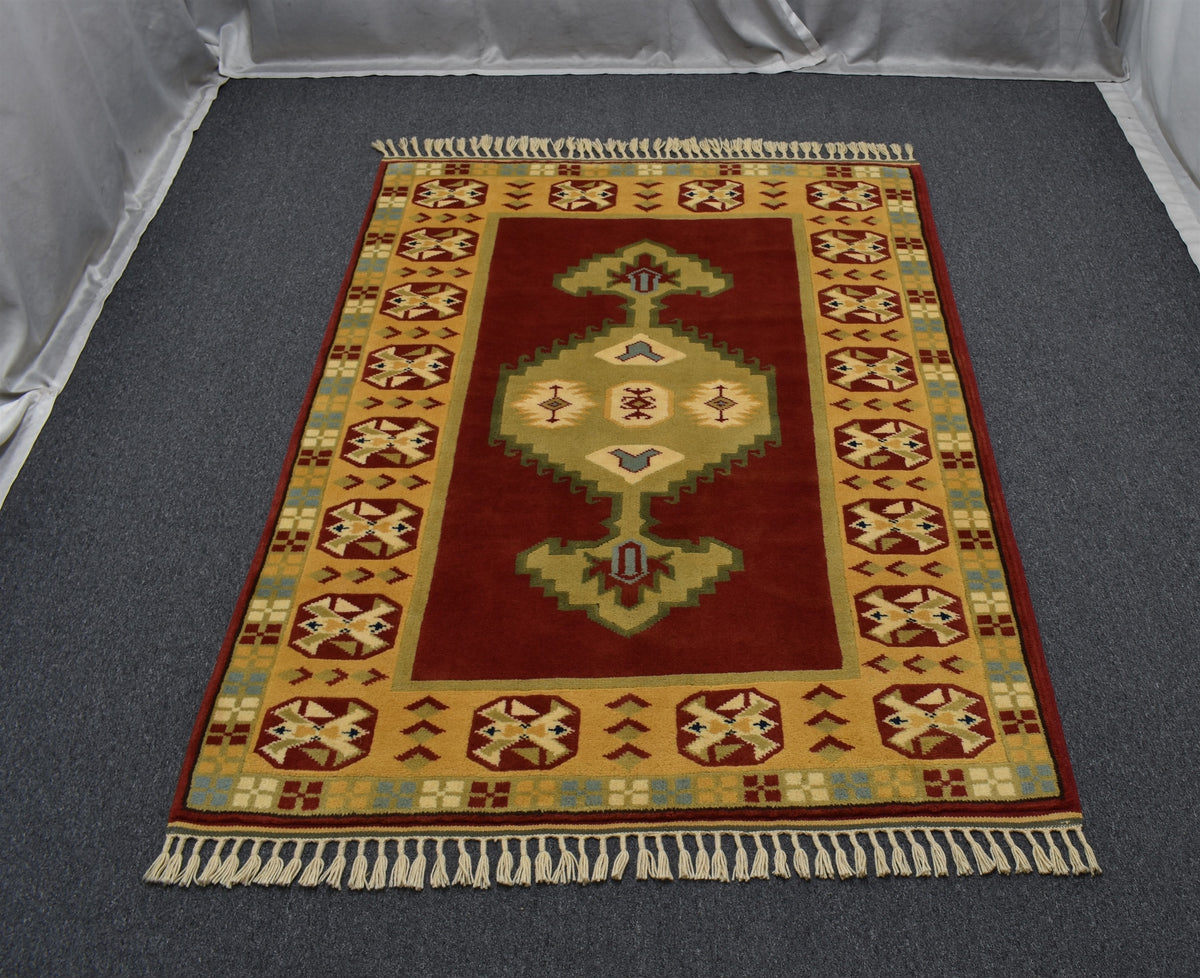 Yeni El Dokuma 3m2 Modern Bozalan Milas Yün Halı 7533