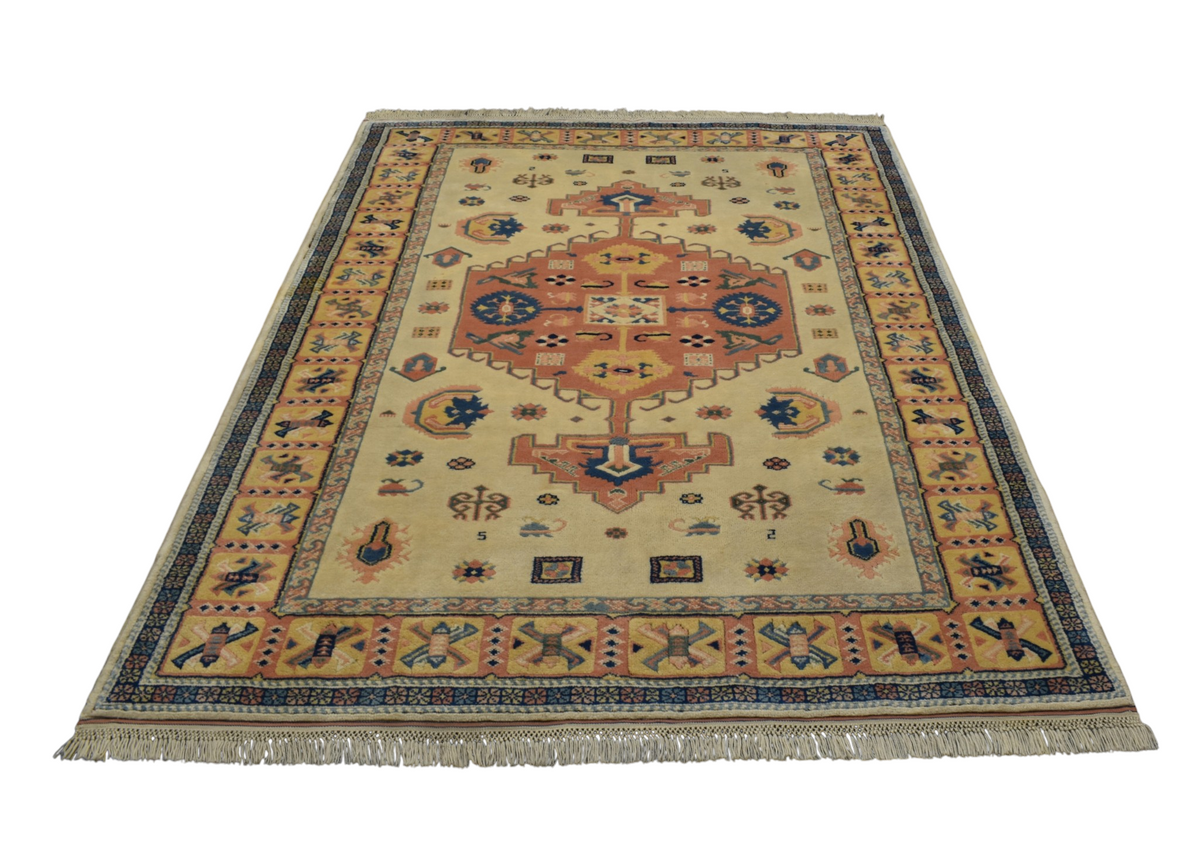 Yeni El Dokuma Otantik Oygulu Balıkesir Antik Yörük Kirmen Yün Halı 7540