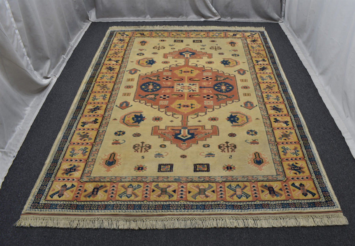 Yeni El Dokuma Otantik Oygulu Balıkesir Antik Yörük Kirmen Yün Halı 7540