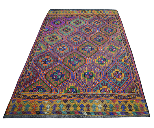 Yeni El Dokuması Yekpare Otantik Çumra Yörük Yün Cecim Kilim 7550