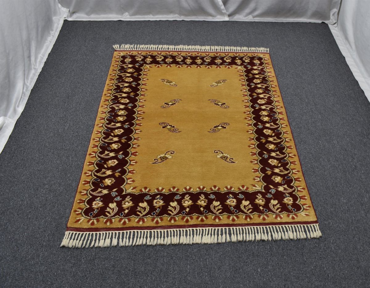 Yeni El Dokuma Otantik Balıkesir Antik Yörük Kirmen Yün Halı 7571