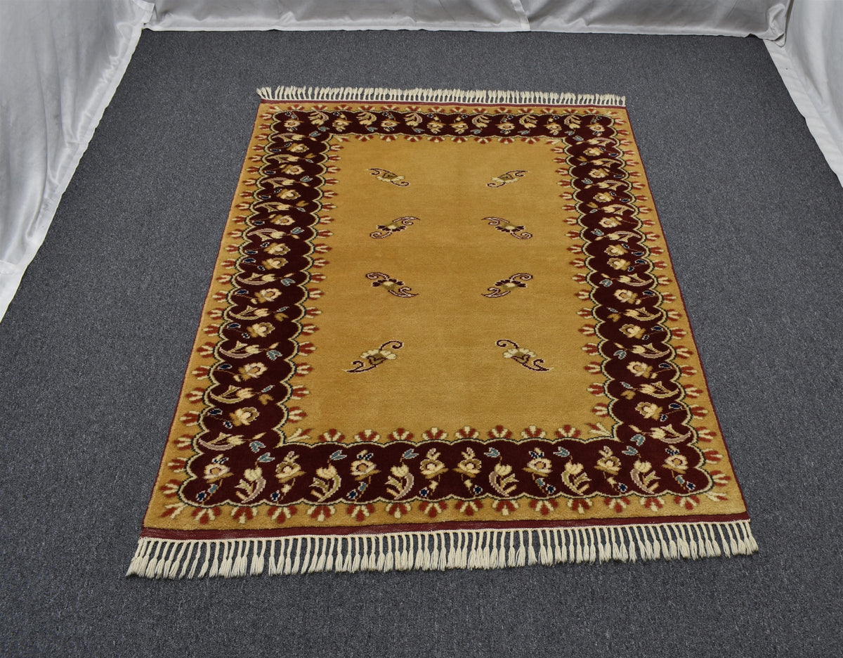Yeni El Dokuma Otantik Balıkesir Antik Yörük Kirmen Yün Halı 7571