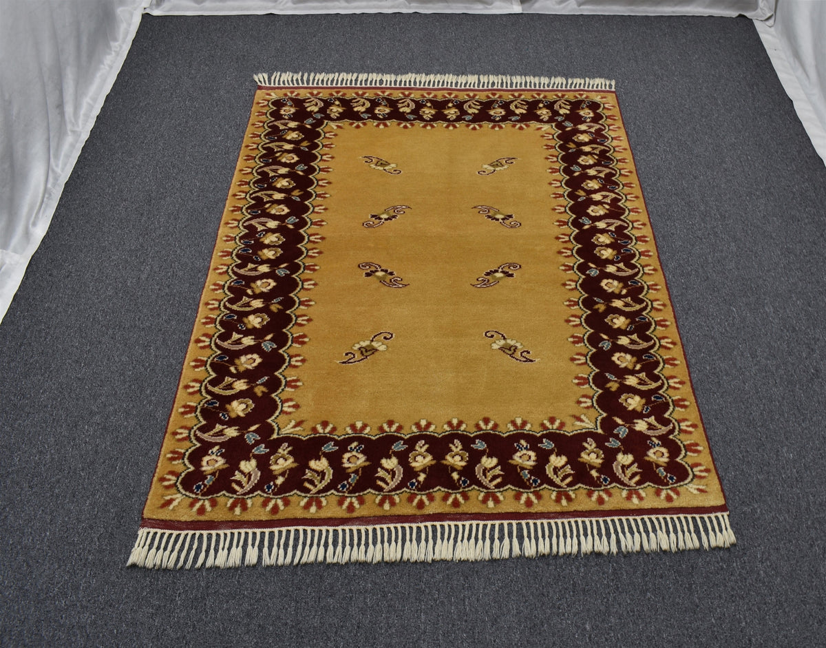Yeni El Dokuma Otantik Balıkesir Antik Yörük Kirmen Yün Halı 7571