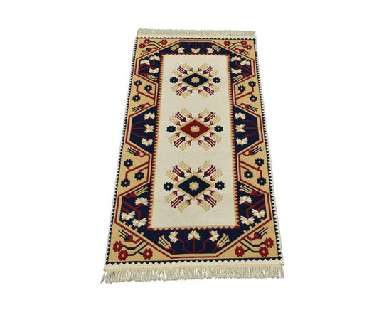 Yeni Lüks Otantik Çift Yüzlü Tasarım Makine Kilim 7574