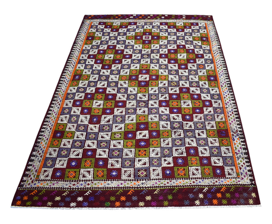 El Dokuması 4m2 Bergama Yörük Cecim Yün Kilim 7590