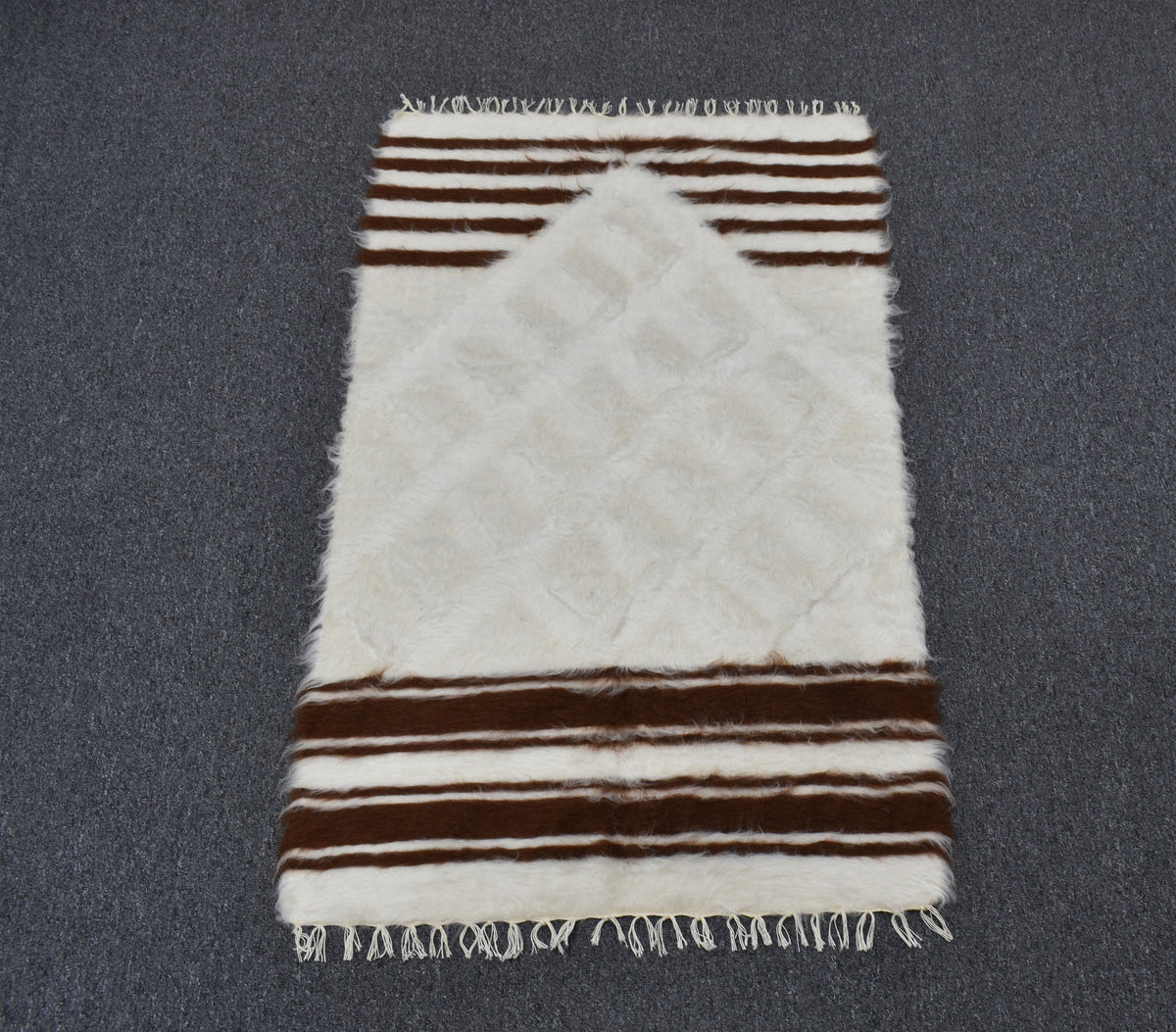 Yeni El Dokuma Namazlık Seccade Yün Tiftik Siirt Battaniyesi Kilim 7604