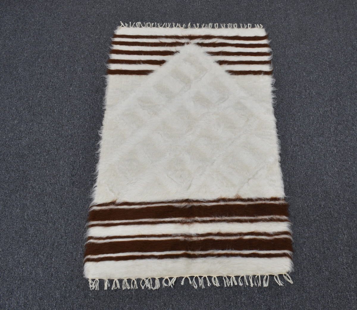 Yeni El Dokuma Namazlık Seccade Yün Tiftik Siirt Battaniyesi Kilim 7604