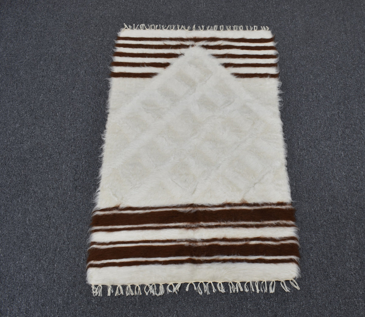 Yeni El Dokuma Namazlık Seccade Yün Tiftik Siirt Battaniyesi Kilim 7604