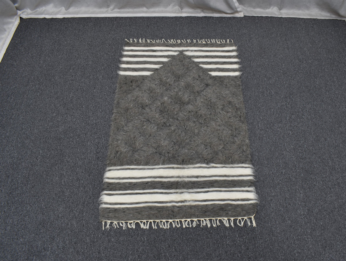 Yeni El Dokuma Namazlık Seccade Yün Tiftik Siirt Battaniyesi Kilim 7605