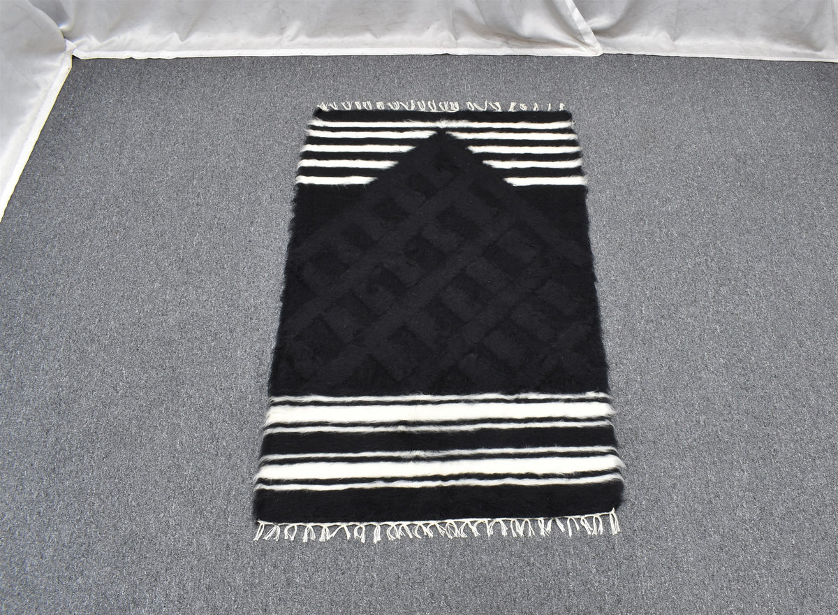 Yeni El Dokuma Namazlık Seccade Yün Tiftik Siirt Battaniyesi Kilim 7608