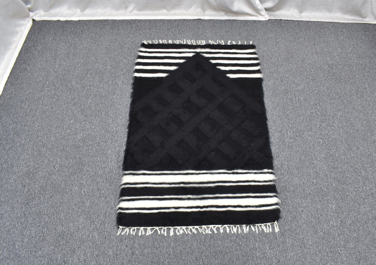 Yeni El Dokuma Namazlık Seccade Yün Tiftik Siirt Battaniyesi Kilim 7608