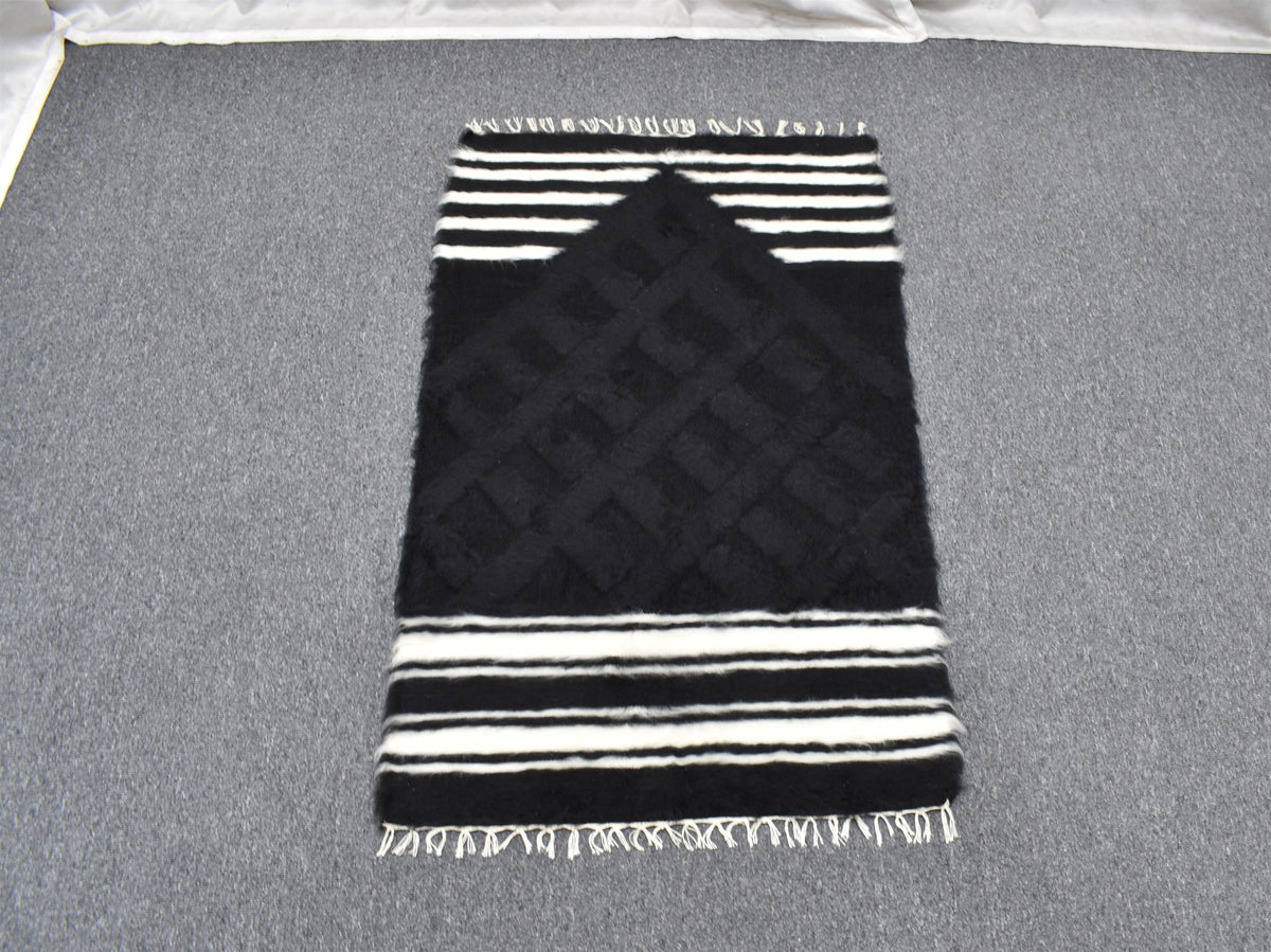 Yeni El Dokuma Namazlık Seccade Yün Tiftik Siirt Battaniyesi Kilim 7608