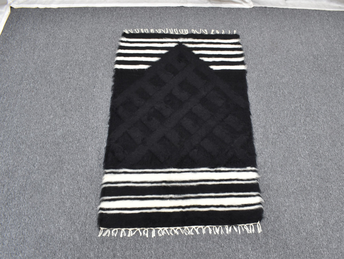 Yeni El Dokuma Namazlık Seccade Yün Tiftik Siirt Battaniyesi Kilim 7608