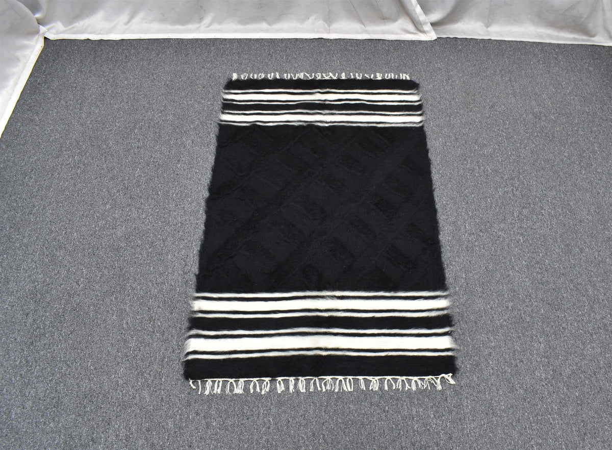 Yeni El Dokuma Nadir Yün Tiftik Siirt Battaniyesi Kilim 7611