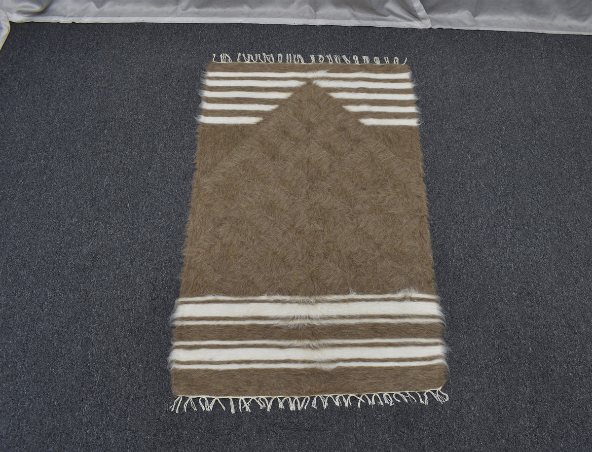 Yeni El Dokuma Namazlık Seccade Yün Tiftik Siirt Battaniyesi Kilim 7622