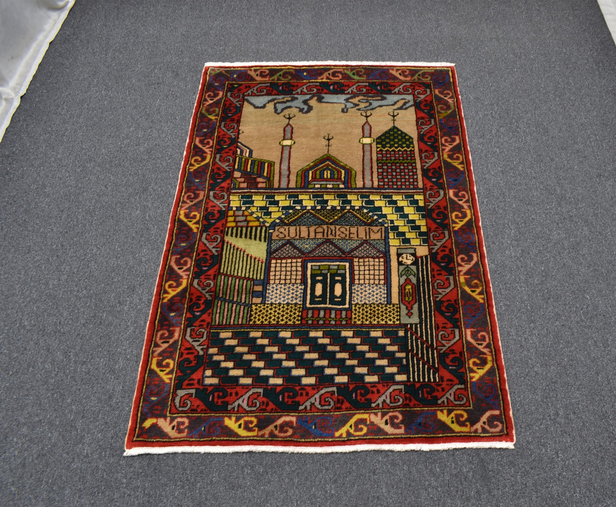 Yeni El Dokuma Yavuz Sultan Selim Mevlana Konya Yün Halı 7649