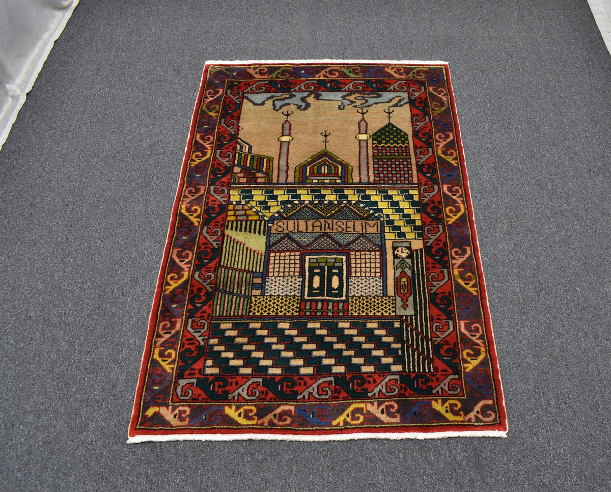 Yeni El Dokuma Yavuz Sultan Selim Mevlana Konya Yün Halı 7649