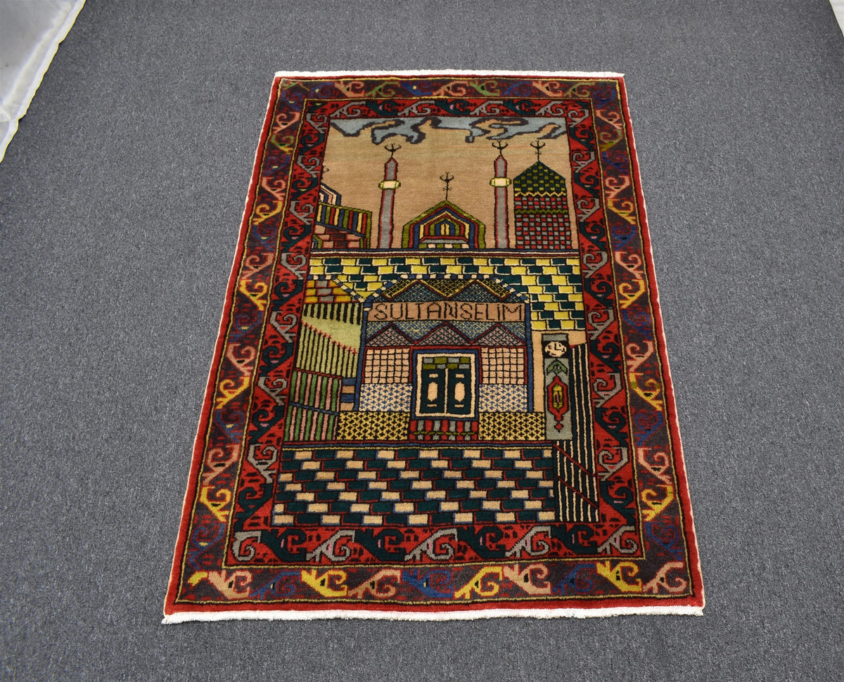 Yeni El Dokuma Yavuz Sultan Selim Mevlana Konya Yün Halı 7649