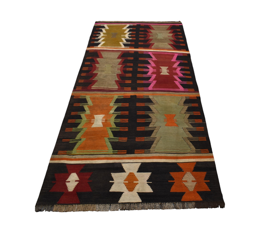 El Dokuma Olağanüstü Nadir Cerit Yörükleri Meşhed İran Yün Kilim 7696