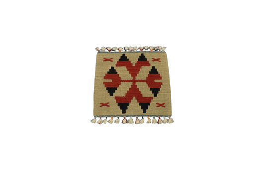 Yeni El Dokuma Köşe Kare Sandalye Minderi Pınarbaşı Kayseri Yün Kilim 7737