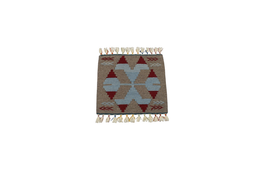 Yeni El Dokuma Köşe Kare Sandalye Minderi Pınarbaşı Kayseri Yün Kilim 7738