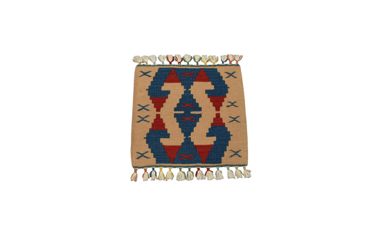 Yeni El Dokuma Köşe Kare Sandalye Minderi Pınarbaşı Kayseri Yün Kilim 7740