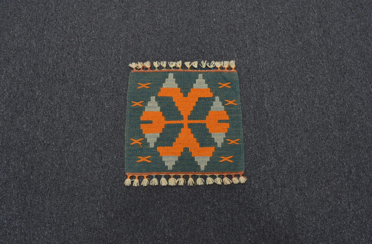 Yeni El Dokuma Köşe Kare Sandalye Minderi Pınarbaşı Kayseri Yün Kilim 7751