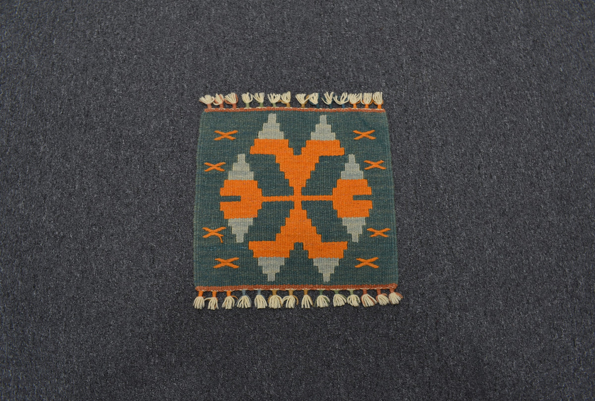 Yeni El Dokuma Köşe Kare Sandalye Minderi Pınarbaşı Kayseri Yün Kilim 7751
