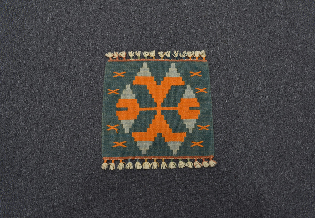 Yeni El Dokuma Köşe Kare Sandalye Minderi Pınarbaşı Kayseri Yün Kilim 7751