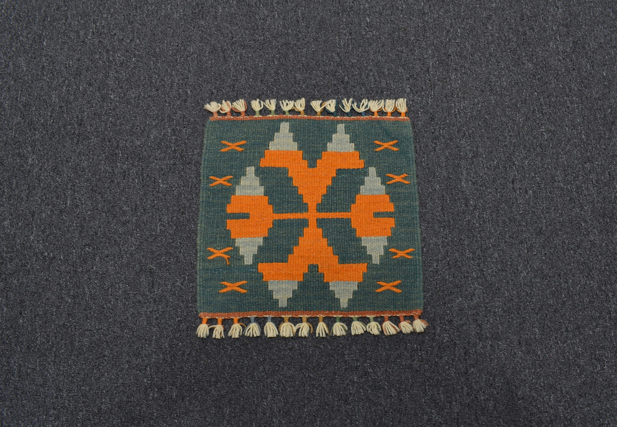 Yeni El Dokuma Köşe Kare Sandalye Minderi Pınarbaşı Kayseri Yün Kilim 7751