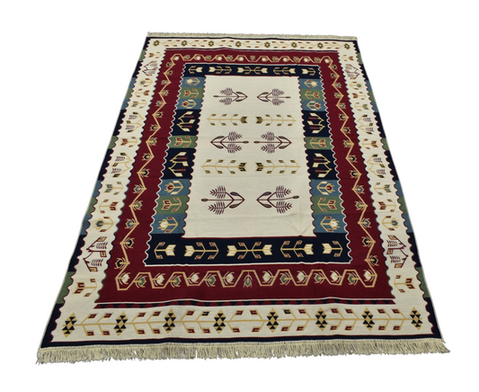 Yeni Otantik Çift Yüzlü Tasarım Makine Kilim 7753