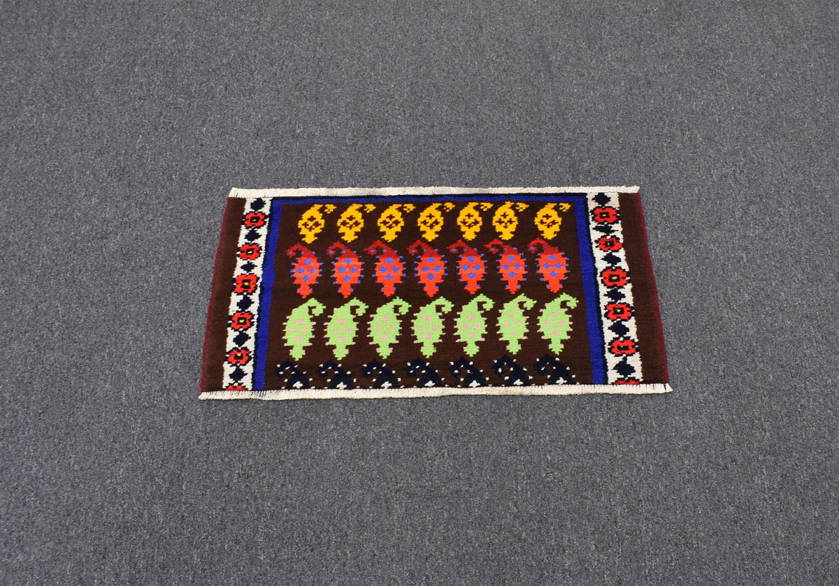 Yeni El Dokuma Nadide Herki Bademli Bukleli Pamuklu Halı 7758