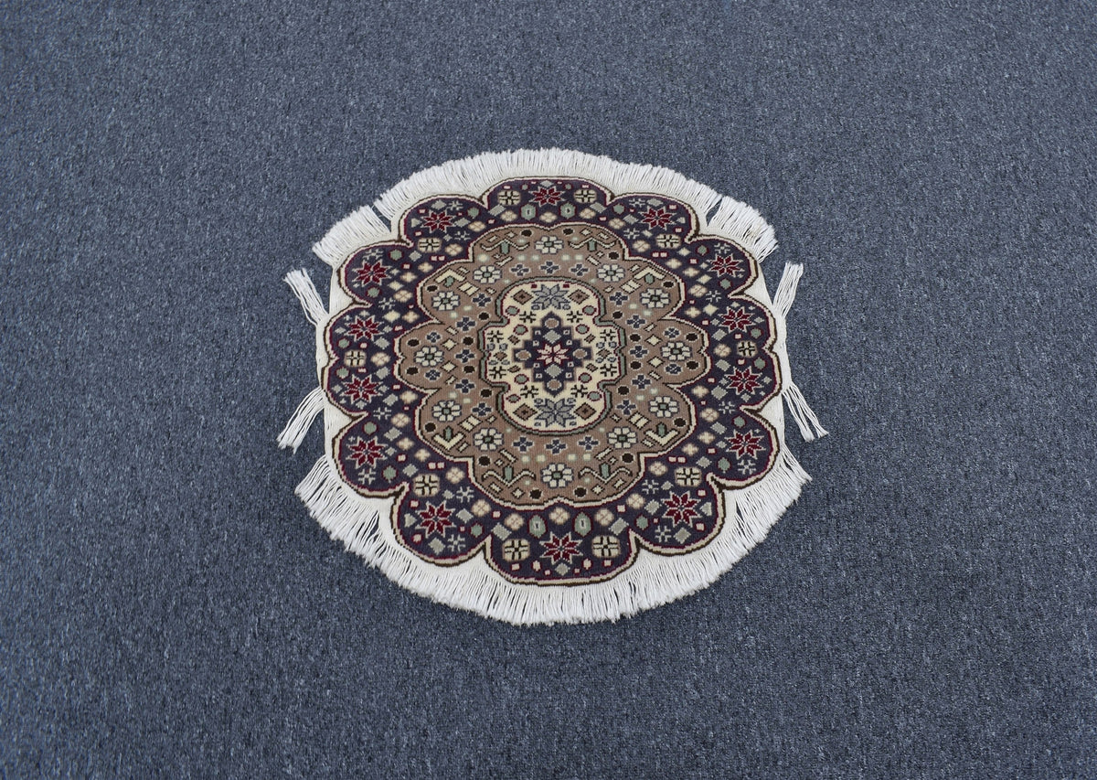 El Dokuma Benzersiz Oval Yuvarlak Kayseri Bünyan Yün Halı 7762