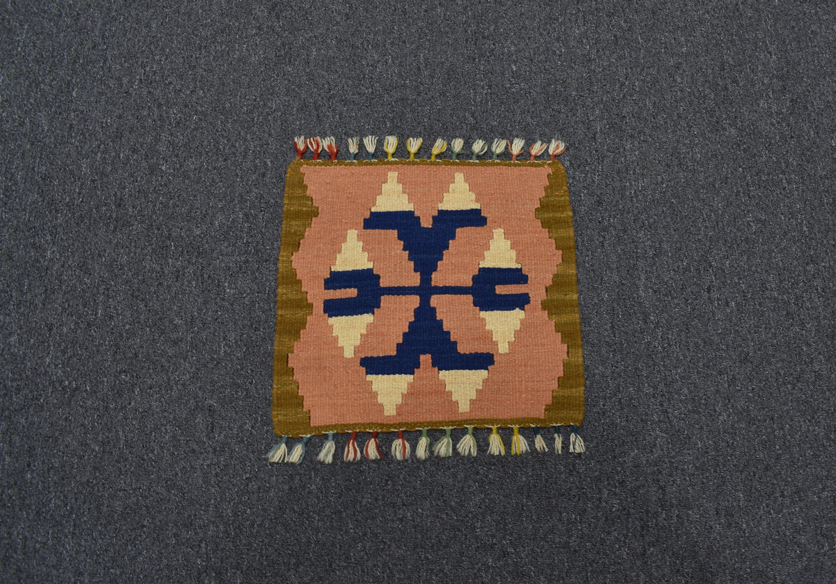 Yeni El Dokuma Köşe Kare Sandalye Minderi Pınarbaşı Kayseri Yün Kilim 7763