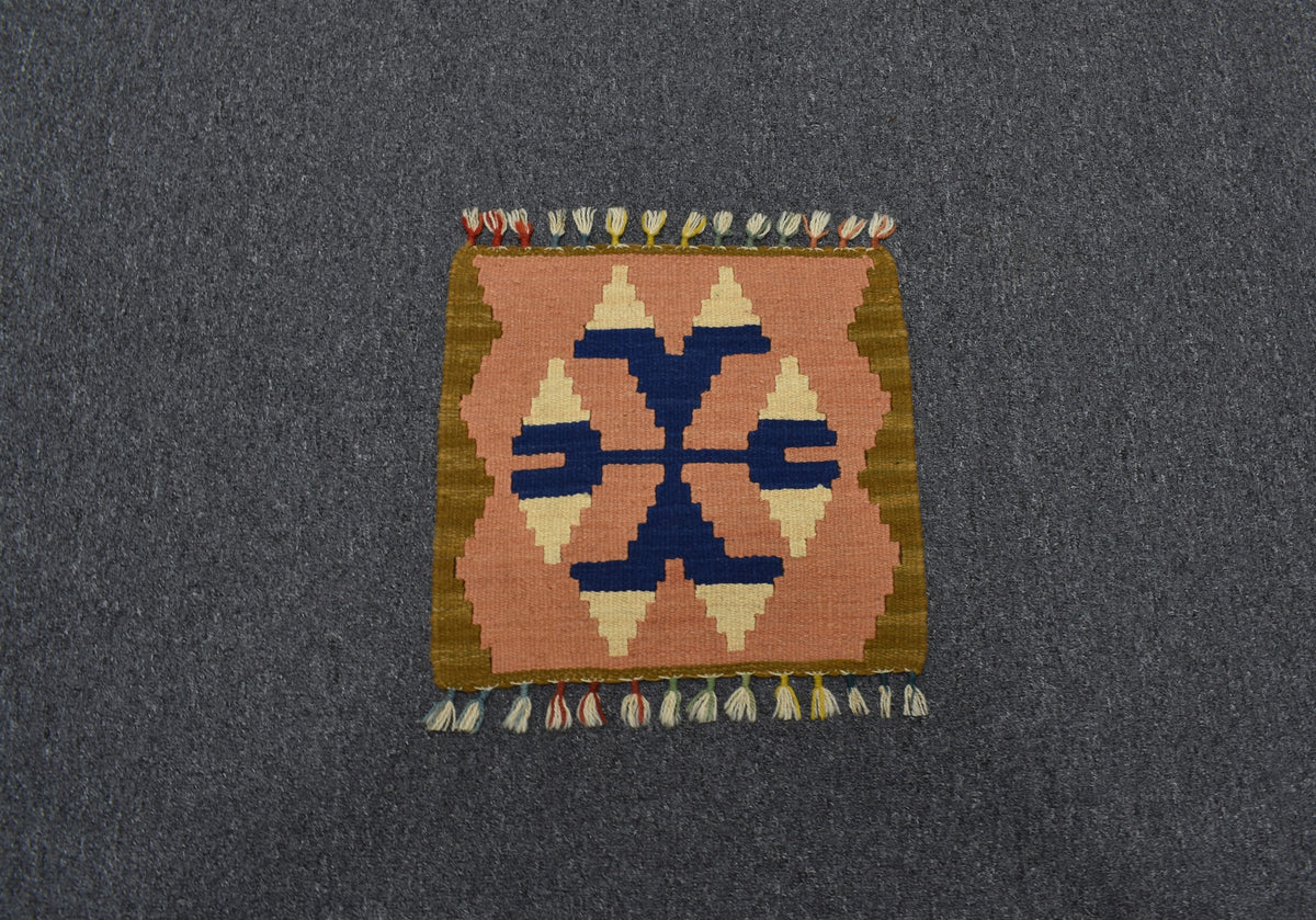 Yeni El Dokuma Köşe Kare Sandalye Minderi Pınarbaşı Kayseri Yün Kilim 7763
