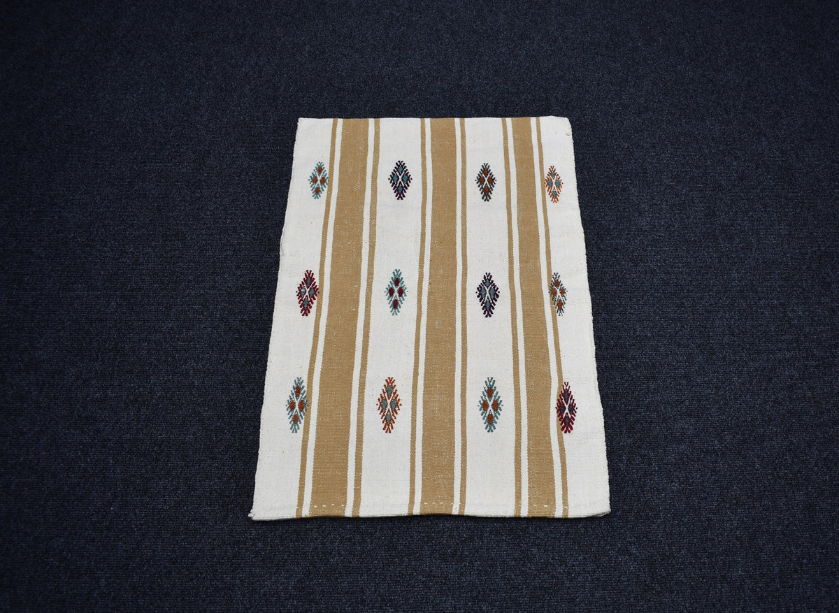 Yeni El Dokuma Ak Pamuklu Emsalsiz Yörük Çuval Kilim 7780