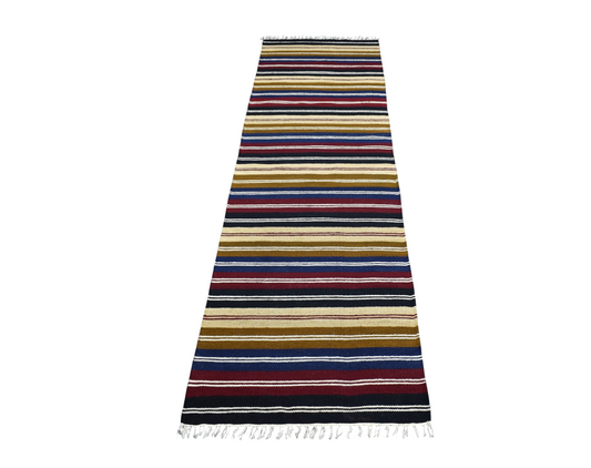 Yeni El Dokuması Rengarenk Şeritli Hatay Yolluk Yün Kilim 7806