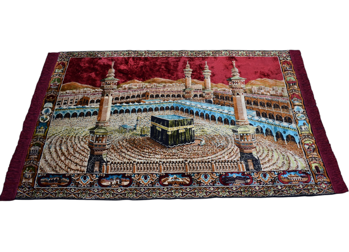 Yeni Manzara Kutsal Belde Kabe-i Muazzama Tasvirli Duvar Halısı 7826
