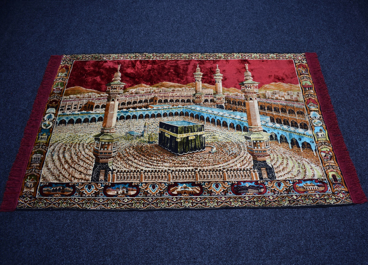 Yeni Manzara Kutsal Belde Kabe-i Muazzama Tasvirli Duvar Halısı 7826