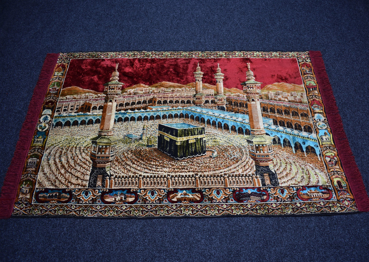 Yeni Manzara Kutsal Belde Kabe-i Muazzama Tasvirli Duvar Halısı 7826